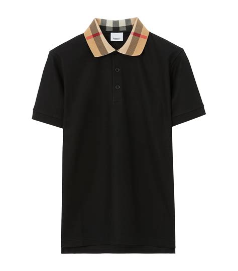 burberry graffiti check shirt|Check Collar Cotton Polo Shirt in Black .